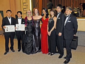 Team of 'Yoriko' Film Director Kazuto Tanaki 2nd left, Rosana Golden, President of Jury Diane Louise Salinger, Dame De Honour Actress Rachel Ritfeld, lead Cast Actors 'Yoriko' Kotaro Takada, Terumi Kushiyama